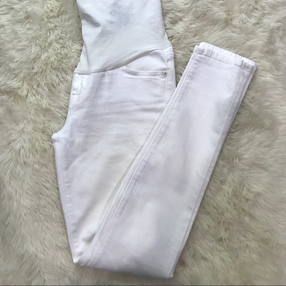 7 For All Mankind Denim - 7 for all Mankind White Skinny Maternity Jeans